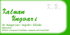 kalman ungvari business card